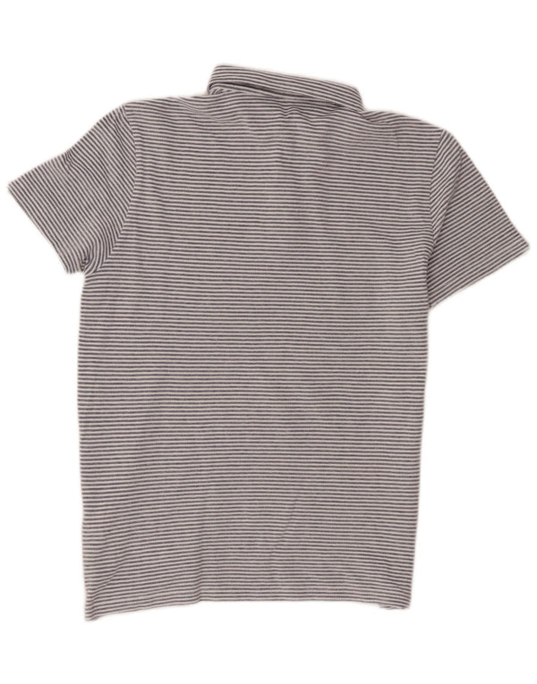 Tricou polo Massimo Dutti pentru bărbați, bumbac cu dungi albastre medii