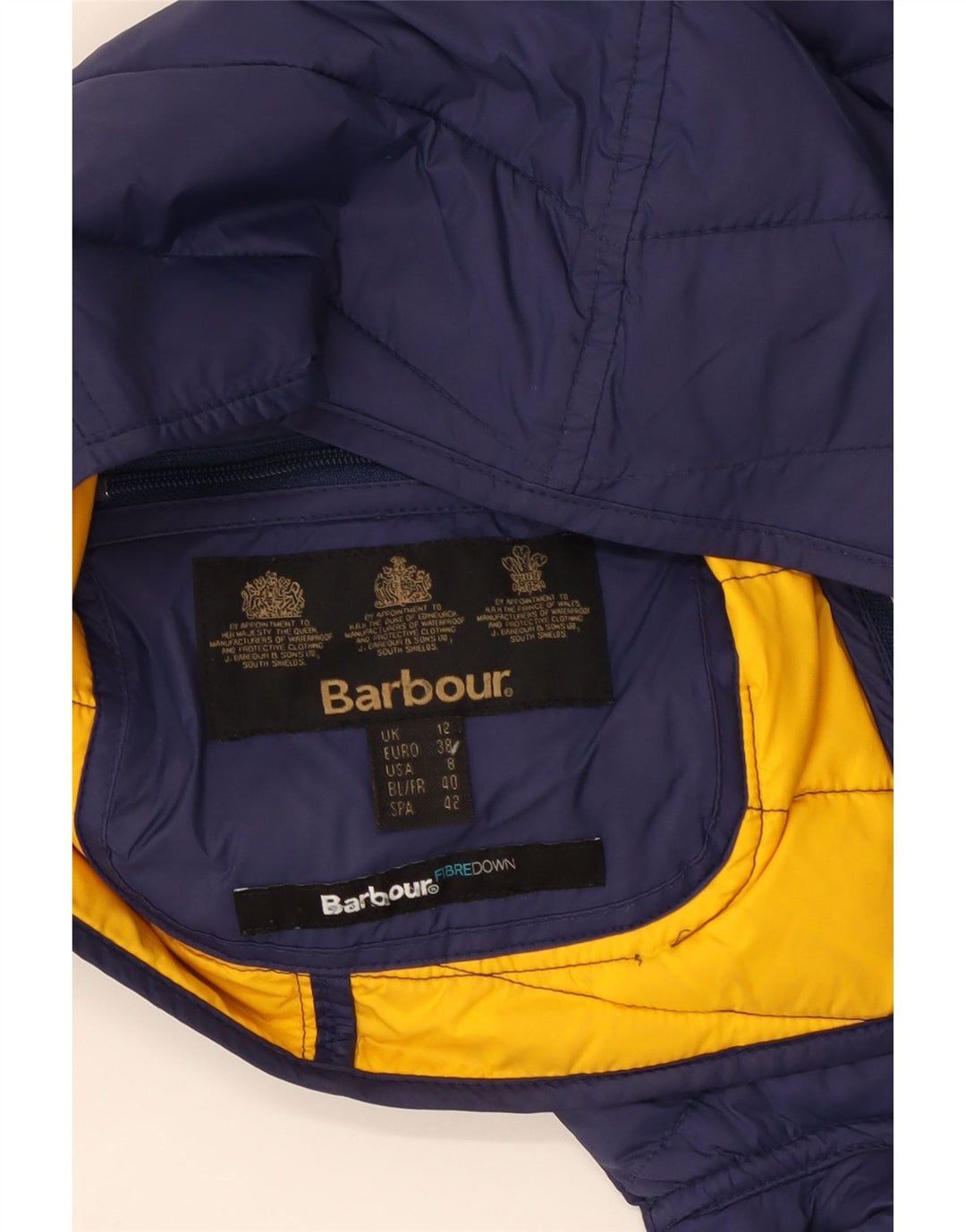 Jachetă căptușită cu glugă Barbour pentru femei UK 12 Medium Bleumarin