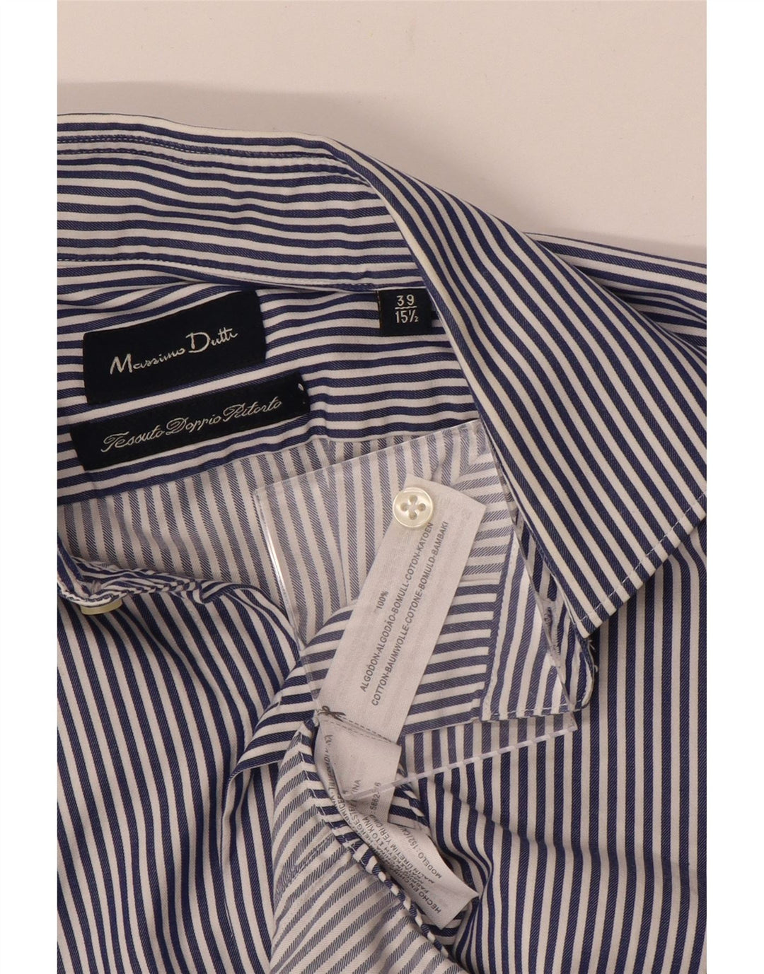 Cămașă formală pentru bărbați Massimo Dutti Mărimea 39 15 1/2 Mediu Bleumarin cu dungi