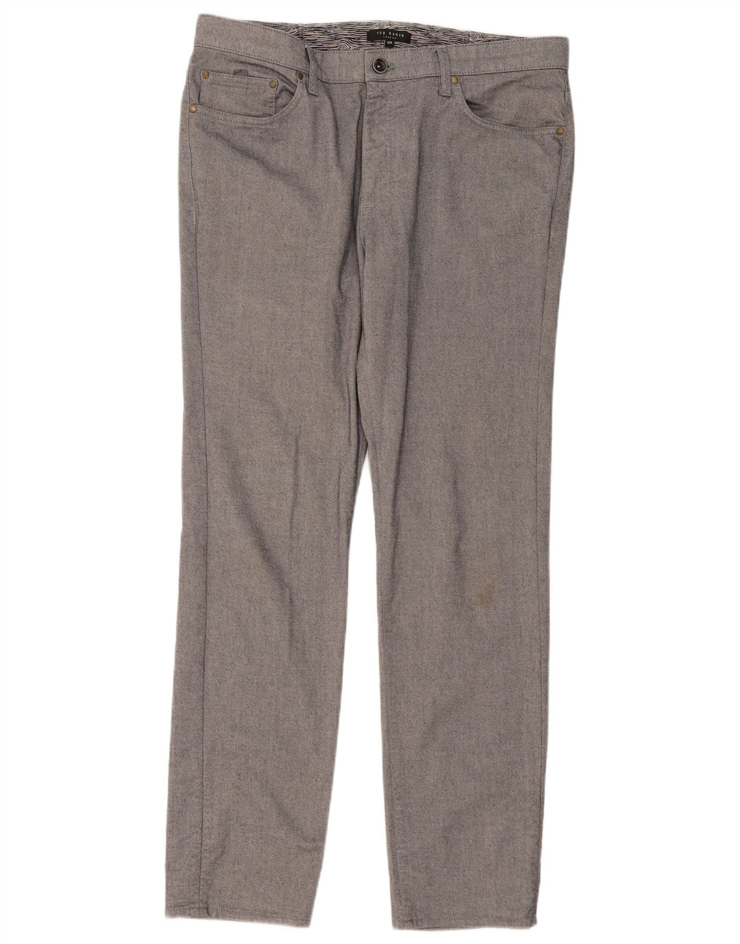 Pantaloni casual subțiri pentru bărbați Ted Baker L32 L30 bumbac gri