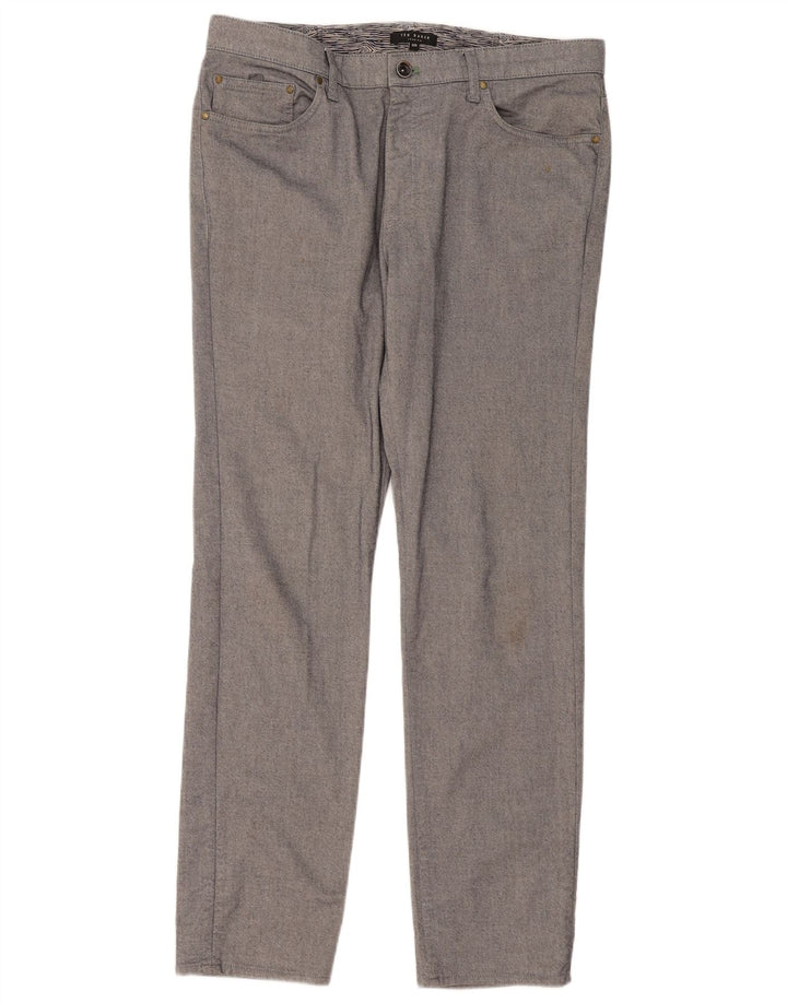 Pantaloni casual subțiri pentru bărbați Ted Baker L32 L30 bumbac gri