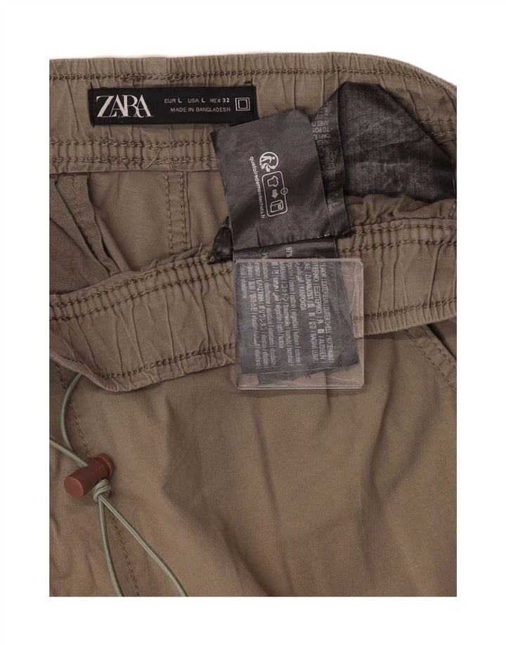 Pantaloni cargo drepti pentru bărbați Zara L32 L28 Bumbac kaki