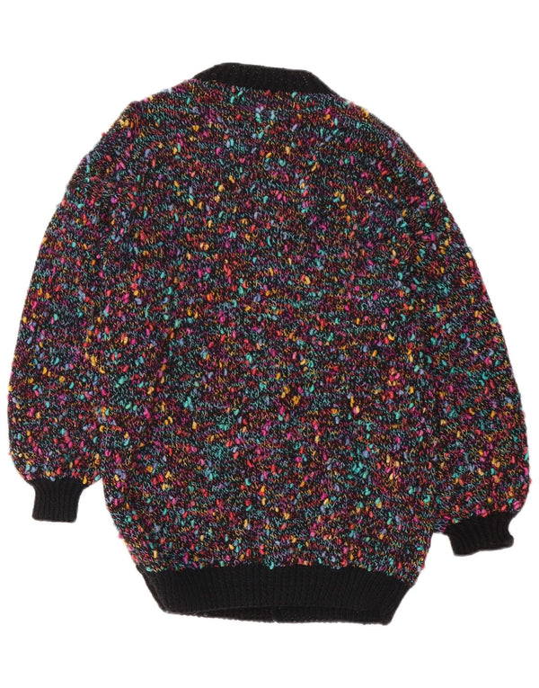 Pulover Cardigan Vintage pentru Damă UK 14 Medium Multicolore Pete