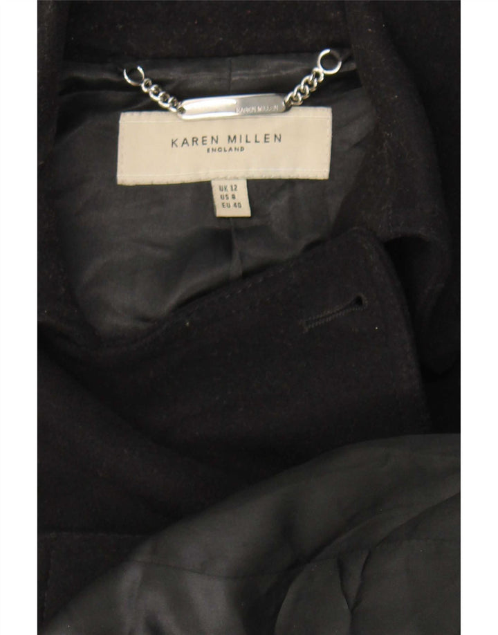 Trench pentru femei Karen Millen UK 12 Lână neagră medie