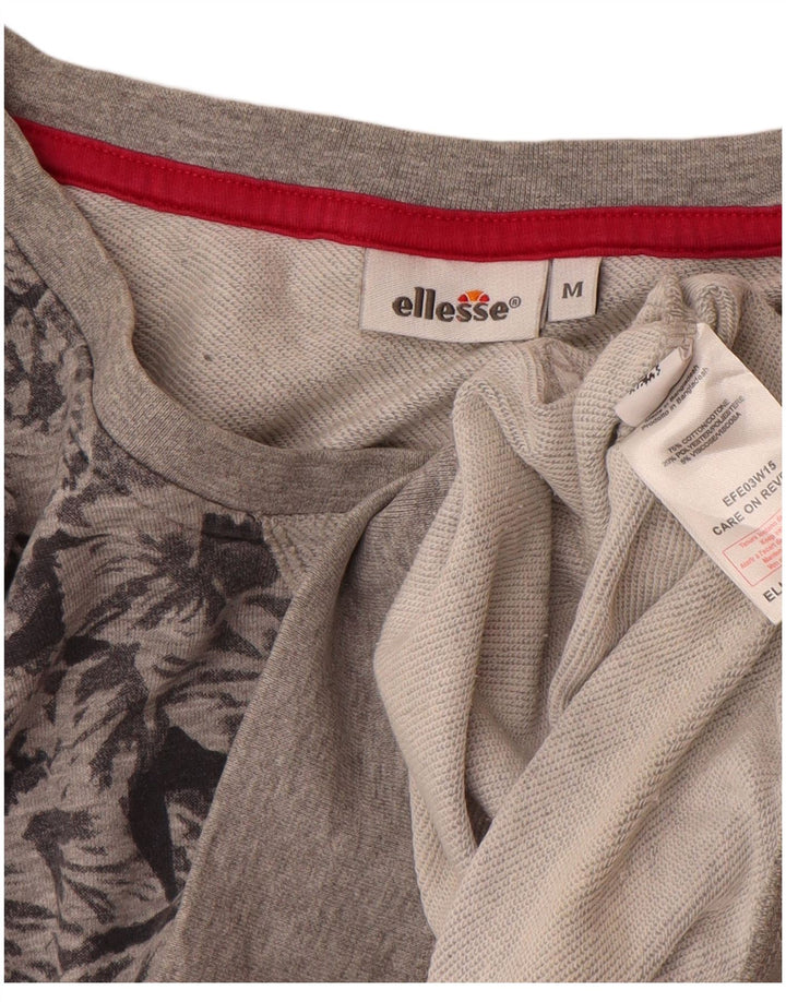 Pulover supradimensionat pentru femei Ellesse UK 14, bumbac floral, gri mediu