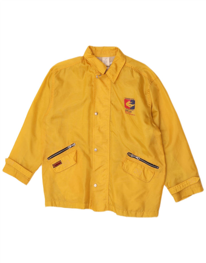 Jachetă de ploaie Vintage Boys Loose Fit 11-12 ani Poliamidă galbenă