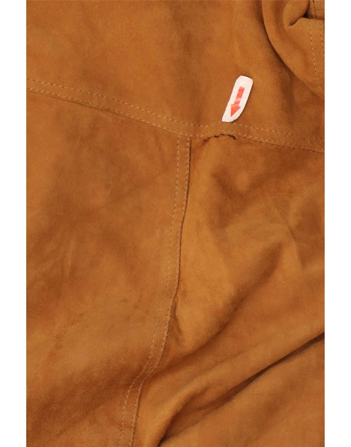 Jachetă Bomber Vintage pentru bărbați din piele intoarsa IT 62 6XL din piele maro