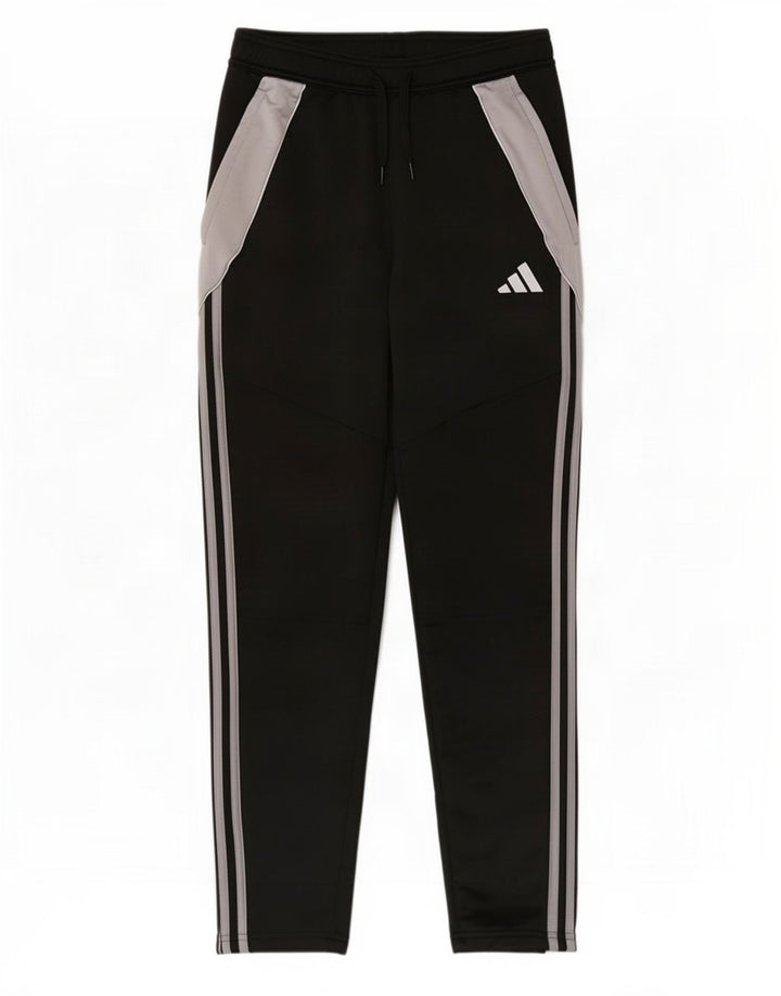 Pantaloni de trening Adidas pentru bărbați, negru mediu, poliester bloc de culoare
