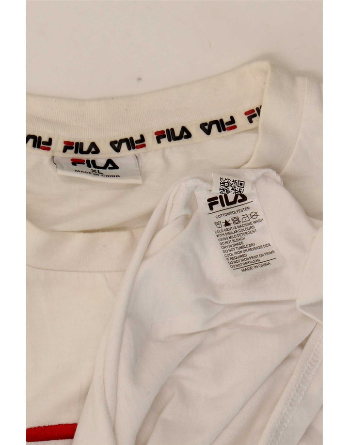 Fila Mens Graphic T-Shirt Top XL White Cotton