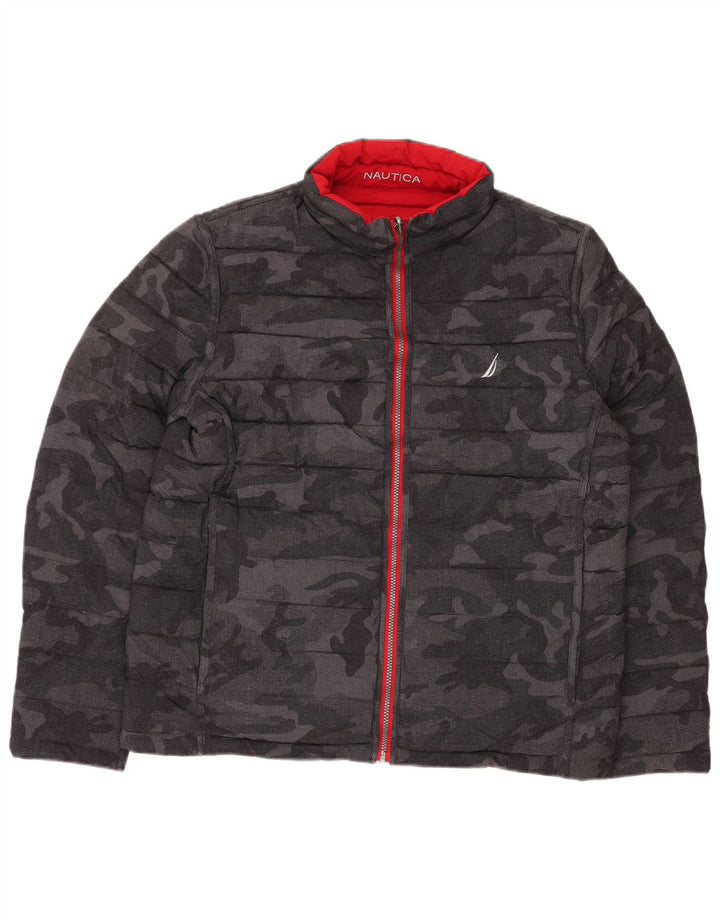 Jachetă căptușită reversibilă pentru bărbați NAUTICA UK 40 Camuflaj negru mare