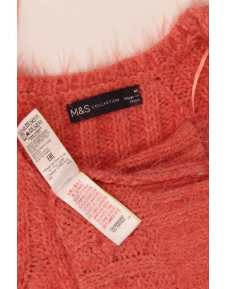 Pulover pentru femei Marks & Spencer cu decolteu în V UK 12 Poliester roz mediu