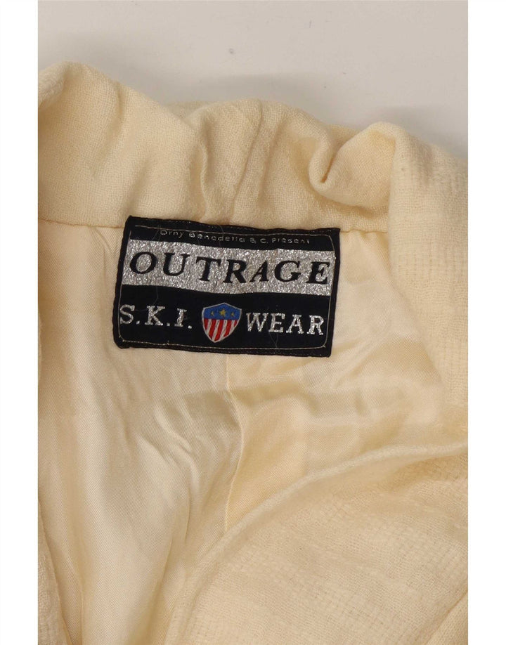 Jachetă Blazer pentru femei Outrage, tricot de schi, UK 14 Medium Off White Colorblock