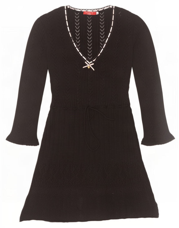 Rochie pulover cu mânecă lungă pentru femei Conbipel UK 8 Bumbac negru mic