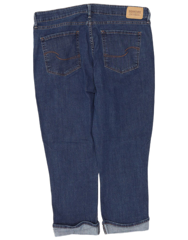 Blugi Capri cu talie înaltă pentru femei Levi's cu talie medie US 16 2XL W36 L21 Bumbac albastru
