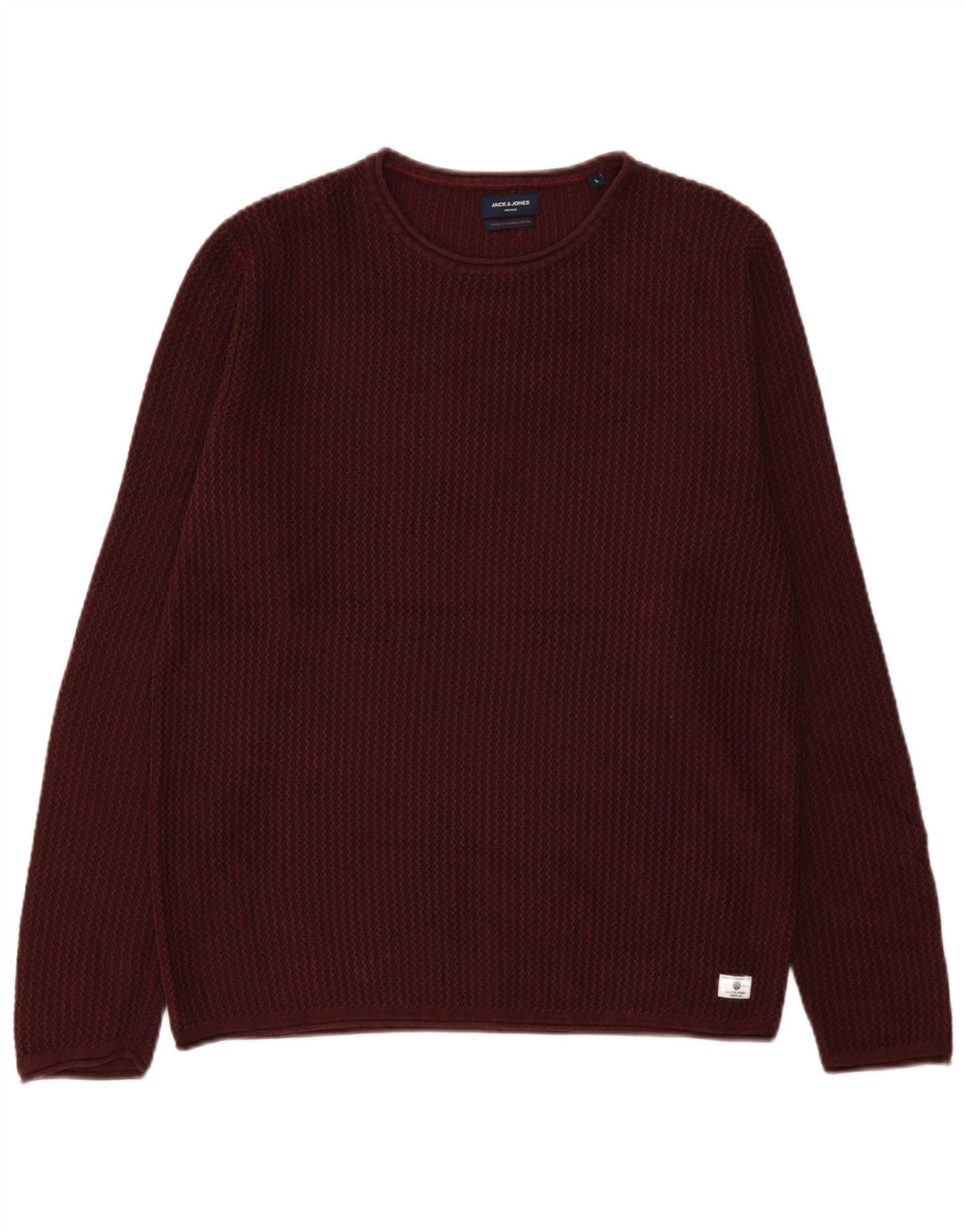 Pulover Jack & Jones pentru bărbați, cu gât roșu, mare, burgundă