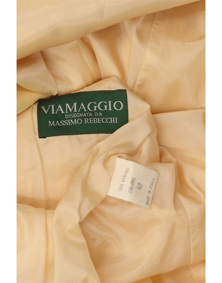 Massimo Rebecchi Jachetă Blazer Femei 1 Buton IT 42 Lână Galben Mediu