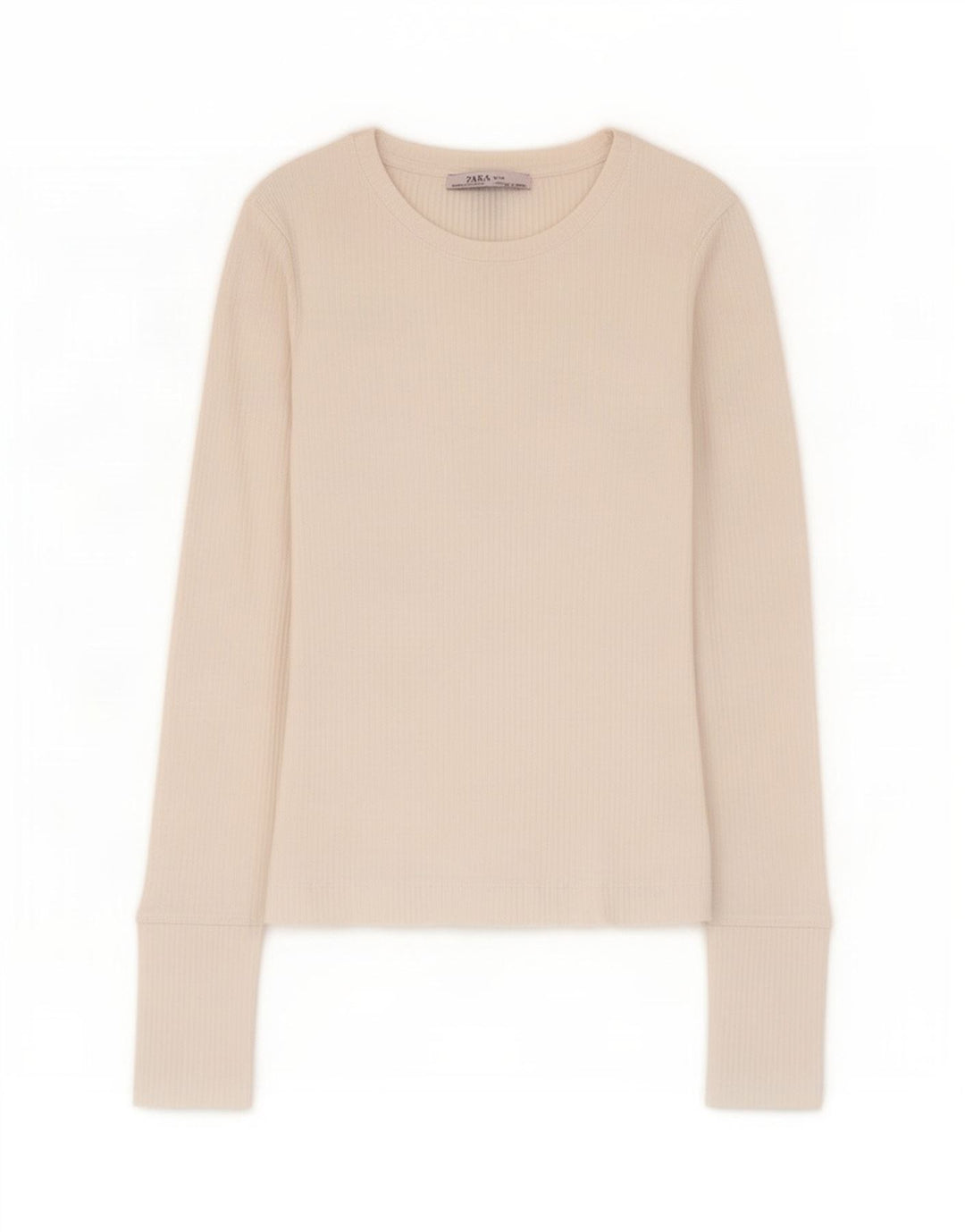 Crop Top pentru femei Zara cu mânecă lungă UK 8 Mic Alb