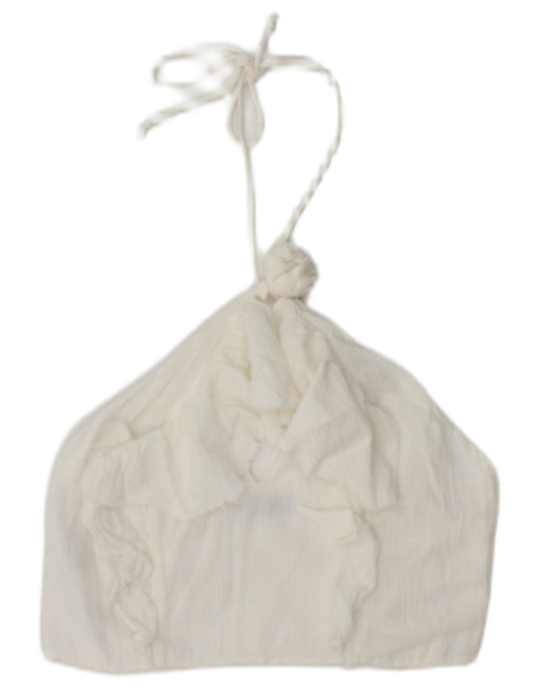 Top Halter pentru femei Zara UK 12 Medium White Bumbac