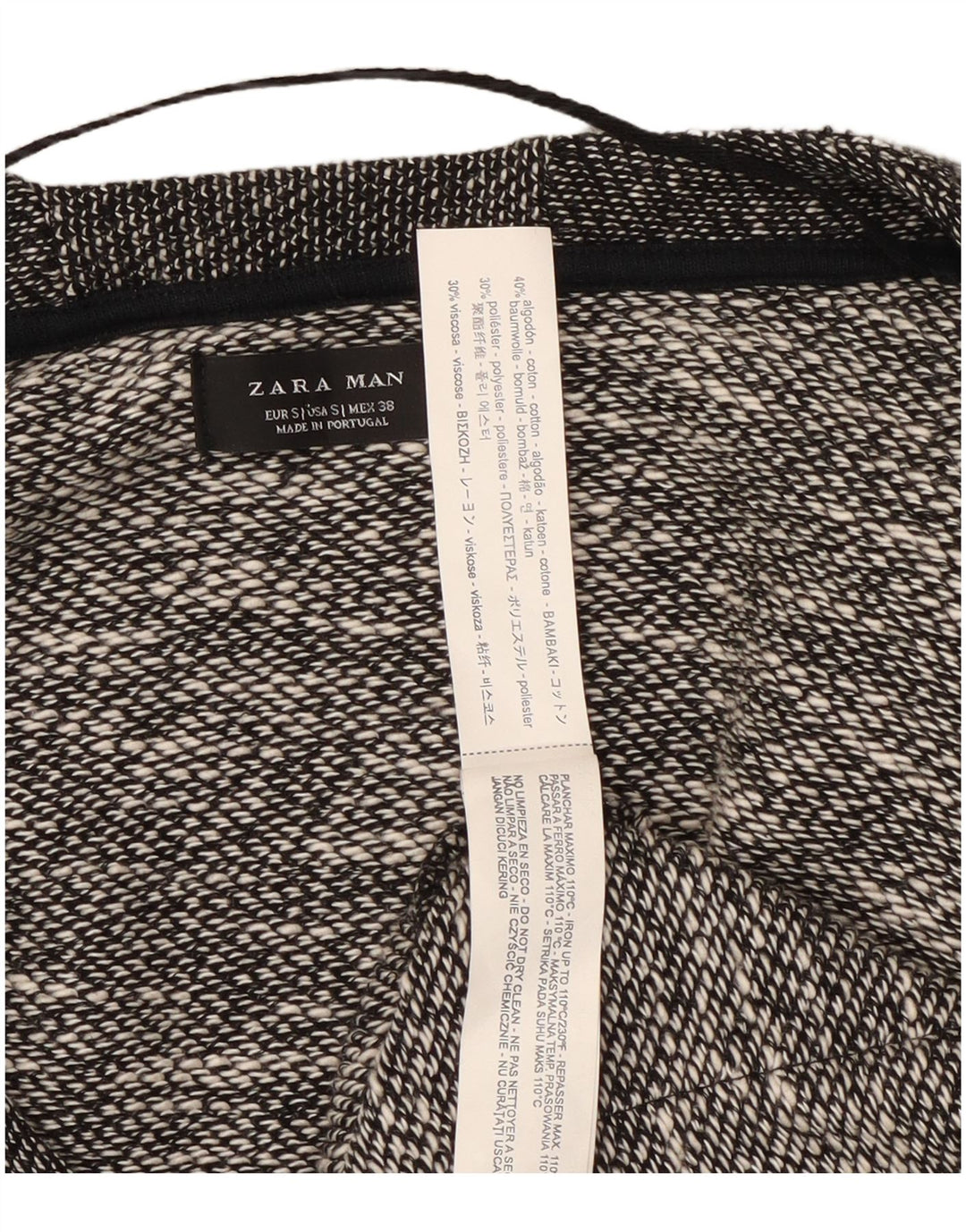 Pulover cardigan pentru bărbați Zara, mic, negru, bumbac