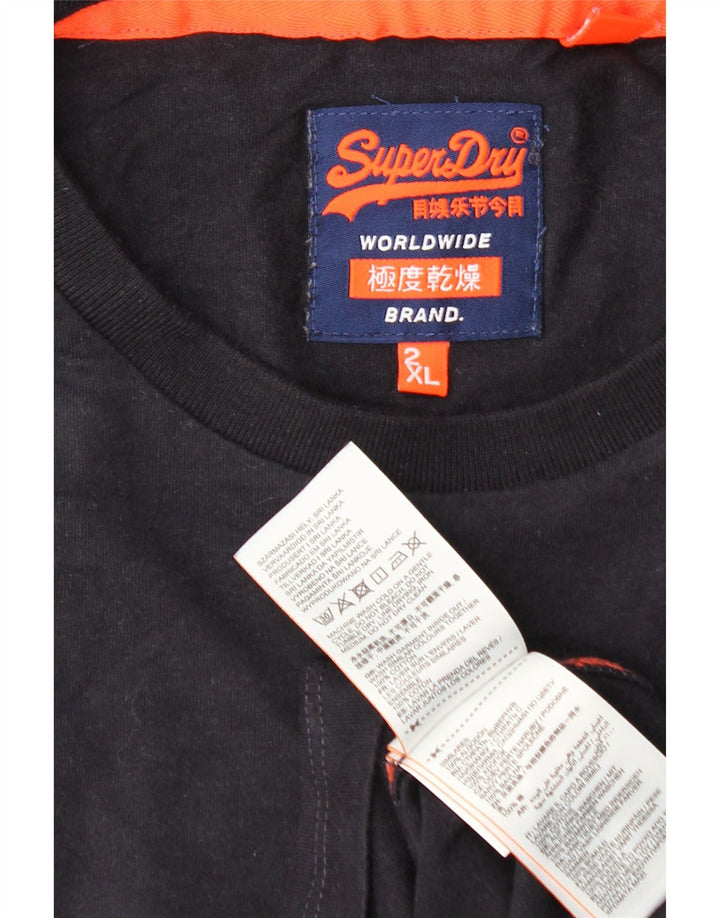 SUPERDRY Tricou Bărbați Top 2XL Bumbac Bleumarin