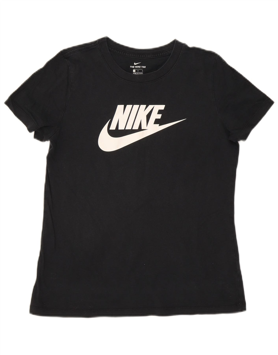 NIKE Womens Graphic T-Shirt Top UK 12 Medium Black Cotton Vintage Nike and Second-Hand Nike from Messina Hembry 