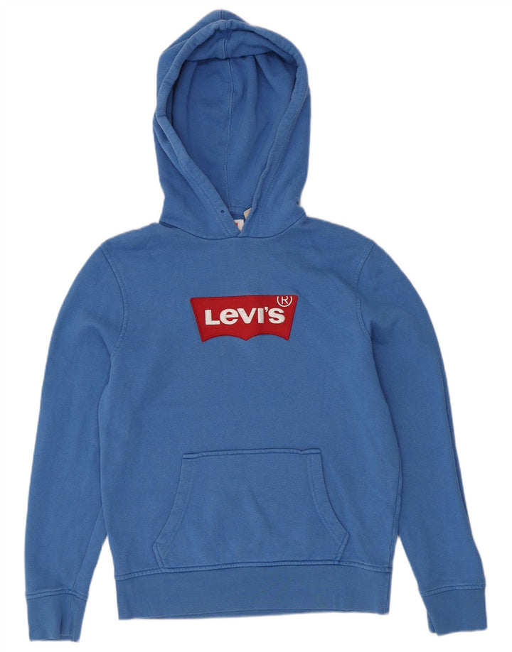 Pulover cu glugă cu grafică LEVI'S pentru bărbați, bumbac, albastru