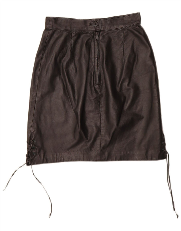 Fusta din piele pentru femei VINTAGE EU 34 XS W24 Piele neagra