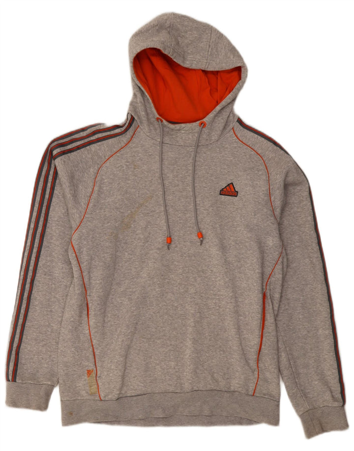 Pulover Adidas pentru bărbați, bumbac, gri mediu