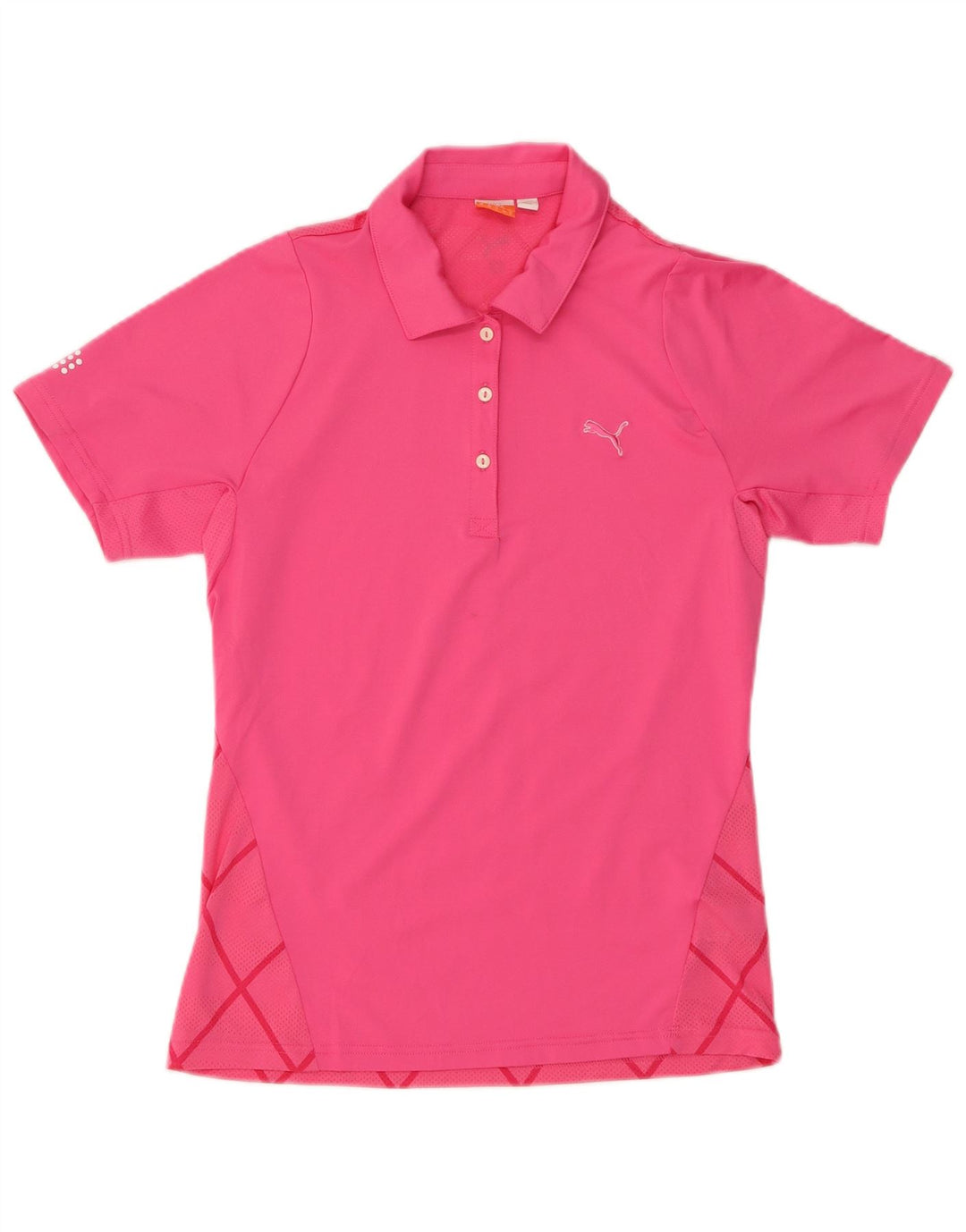 Tricou polo PUMA pentru femei UK 12 Poliester geometric roz mediu