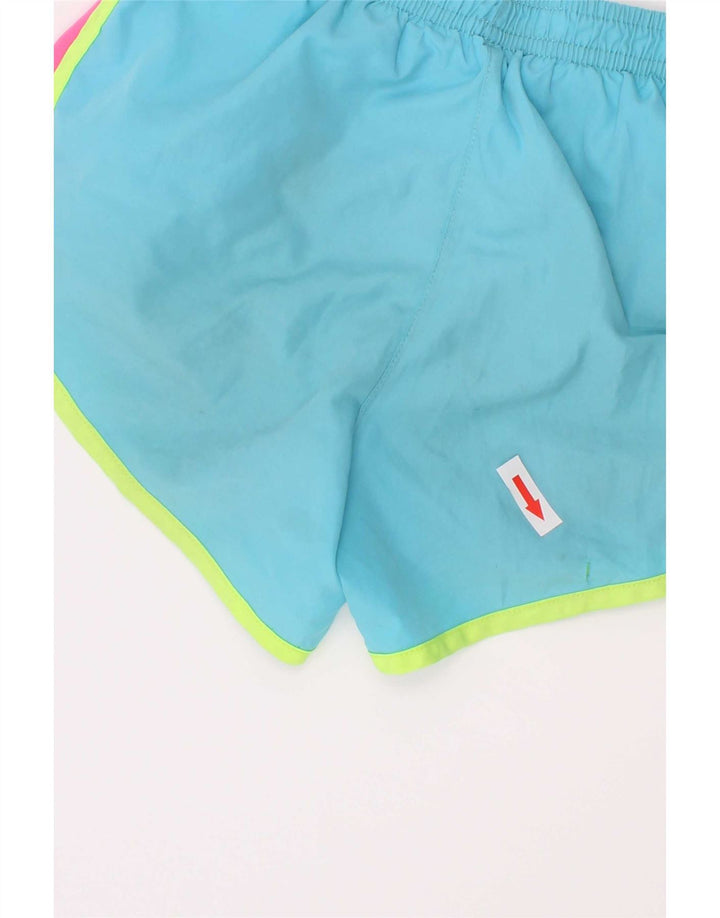 Pantaloni scurți sport Nike pentru fete 5-6 ani, albastru mediu, poliester color bloc