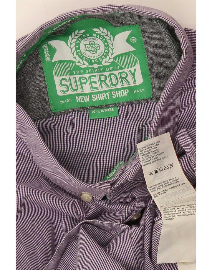 Cămașă pentru bărbați Superdry XL, purpuriu, din bumbac