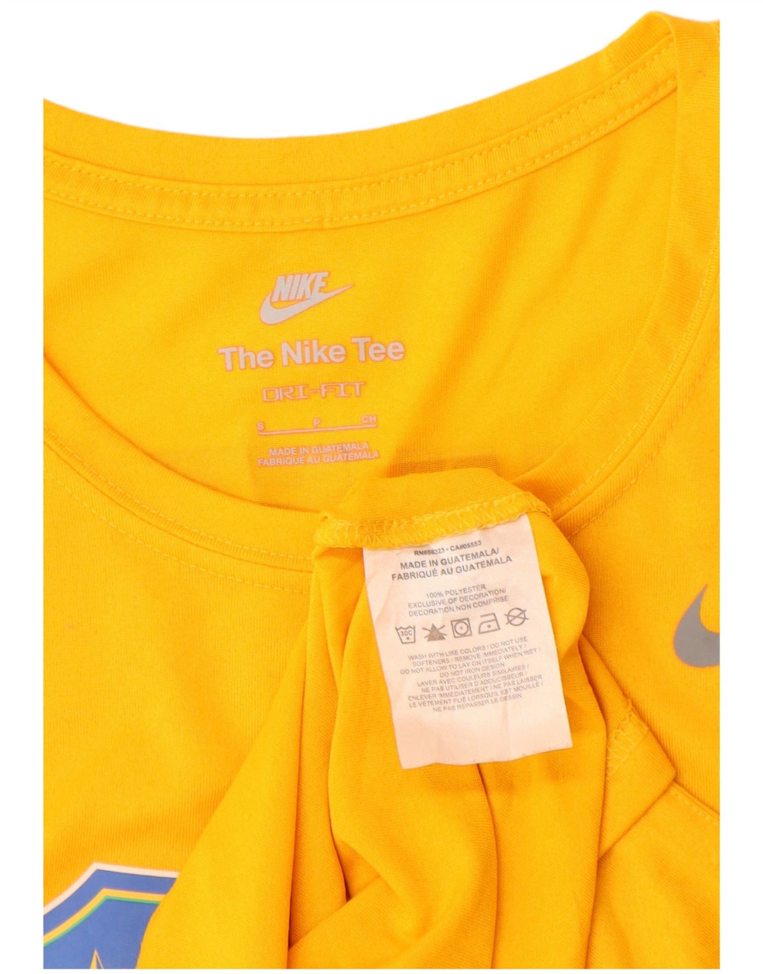 Tricou grafic Nike pentru femei Brasil Top UK 10 Poliester galben mic