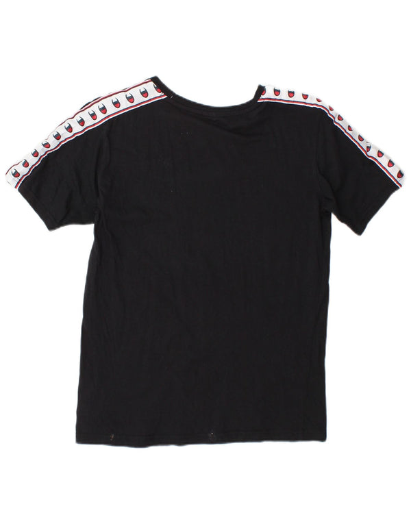 Tricou grafic Champion pentru băieți Top 13-14 ani XL bumbac color bloc negru