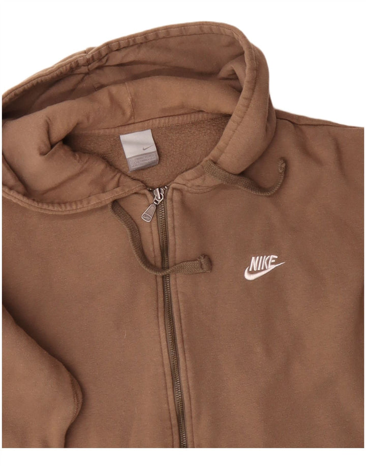Pulover NIKE Graphic Zip pentru bărbați UK 42/44 Bumbac maro mare