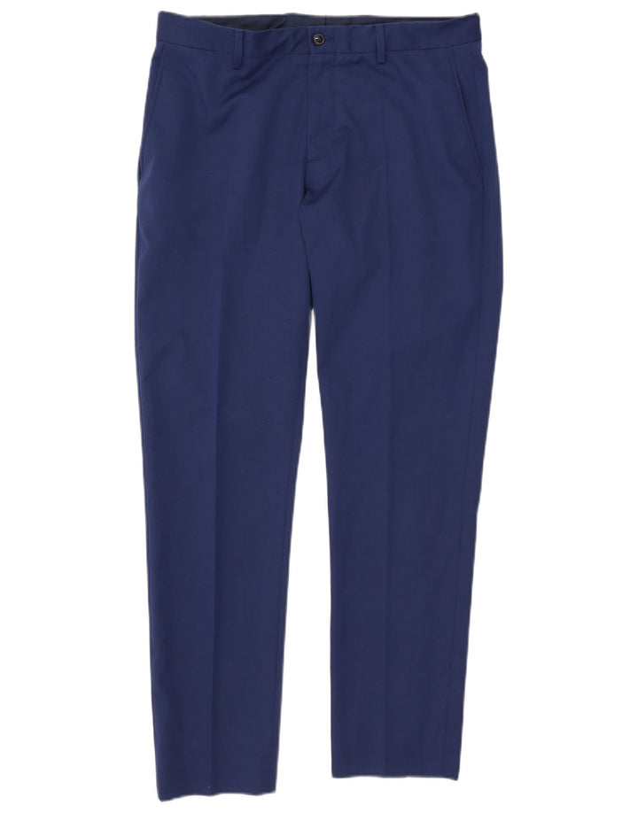 Pantaloni chino slim pentru bărbați Zara EU 42 Large W32 L30 Poliester albastru