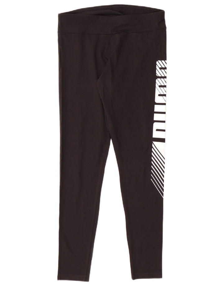 Leggings grafic PUMA pentru femei UK 12, bumbac mediu negru