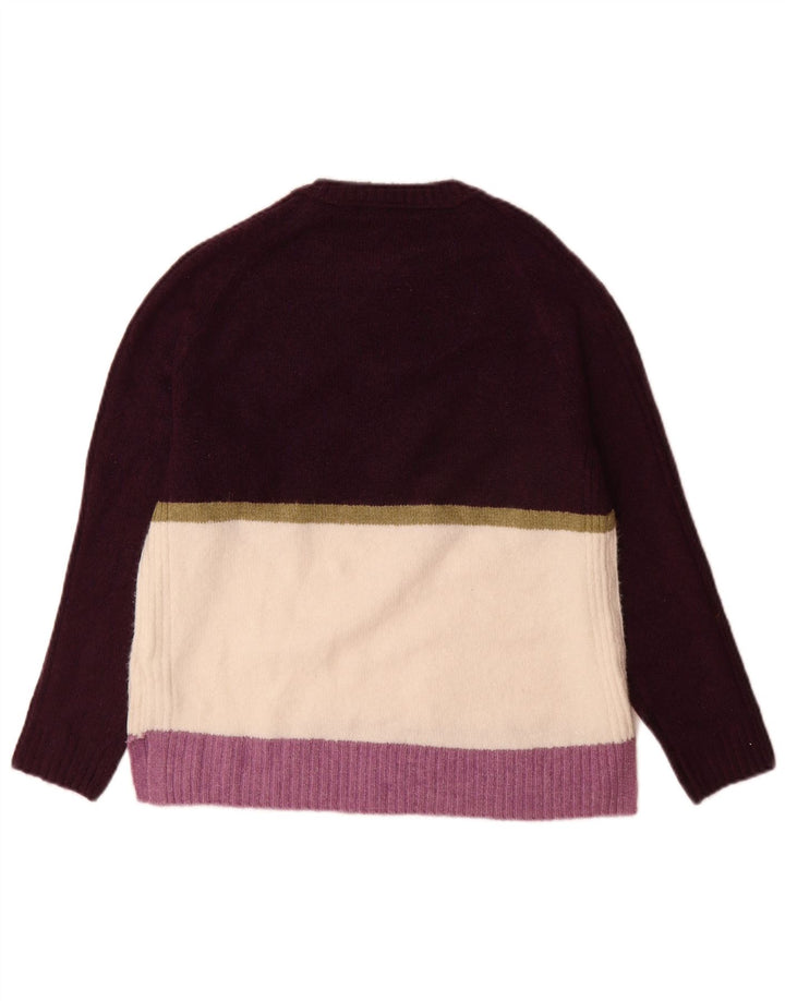 Pulover pentru femei Marks & Spencer cu decolteu triplu UK 14 Medium Purpuriu cu dungi