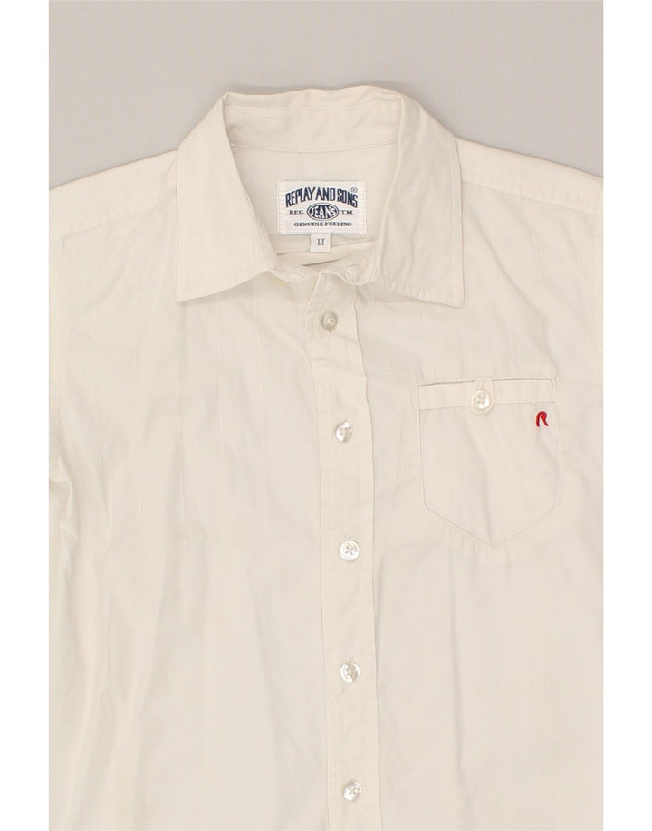 REPLAY AND SONS Boys Shirt 7-8 Years White Cotton | Vintage Replay and Sons | Thrift | Second-Hand Replay and Sons | Used Clothing | Messina Hembry 