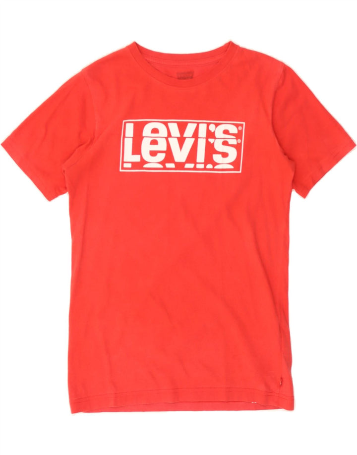 LEVI'S Boys Graphic T-Shirt Top 13-14 Years Red Cotton Vintage Levi's and Second-Hand Levi's from Messina Hembry 