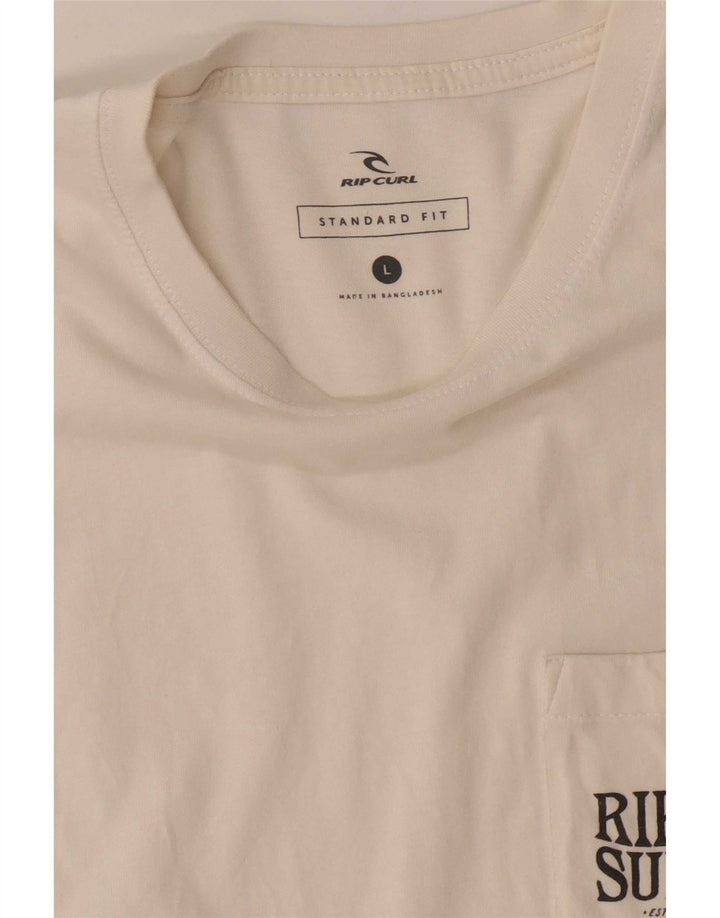 Tricou grafic Rip Curl pentru bărbați, cu croiala standard, Top mare, alb
