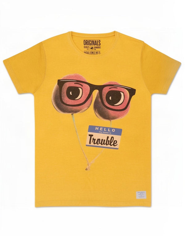 Tricou grafic Jack & Jones pentru bărbați Top Medium Galben Poliester