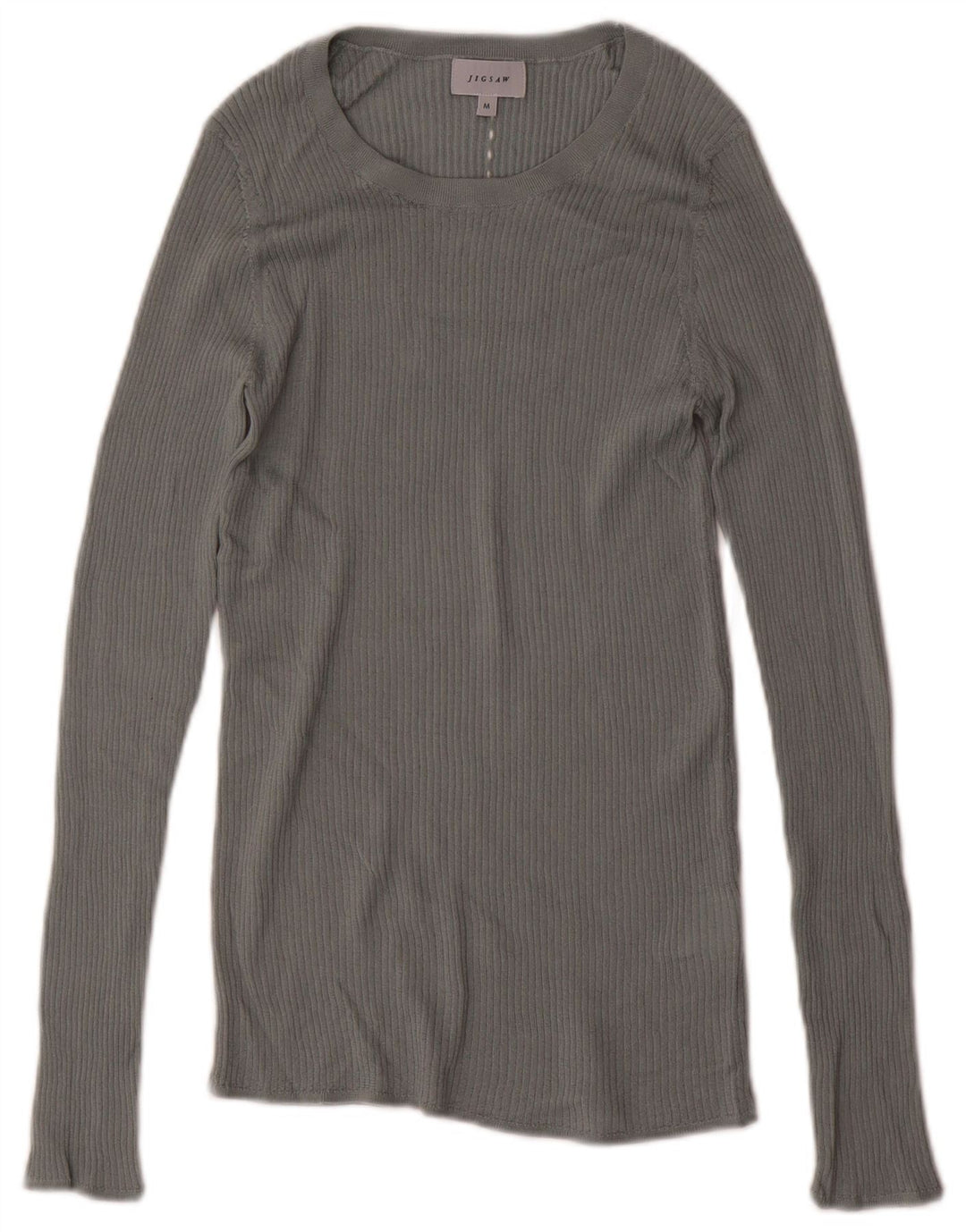 JIGSAW Pulover cu gât de barcă pentru femei UK 12 Lână gri mediu