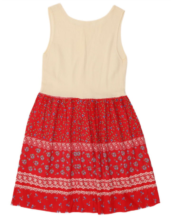 Rochie de bază fără mâneci vintage pentru femei UK 8 Small Red Colorblock