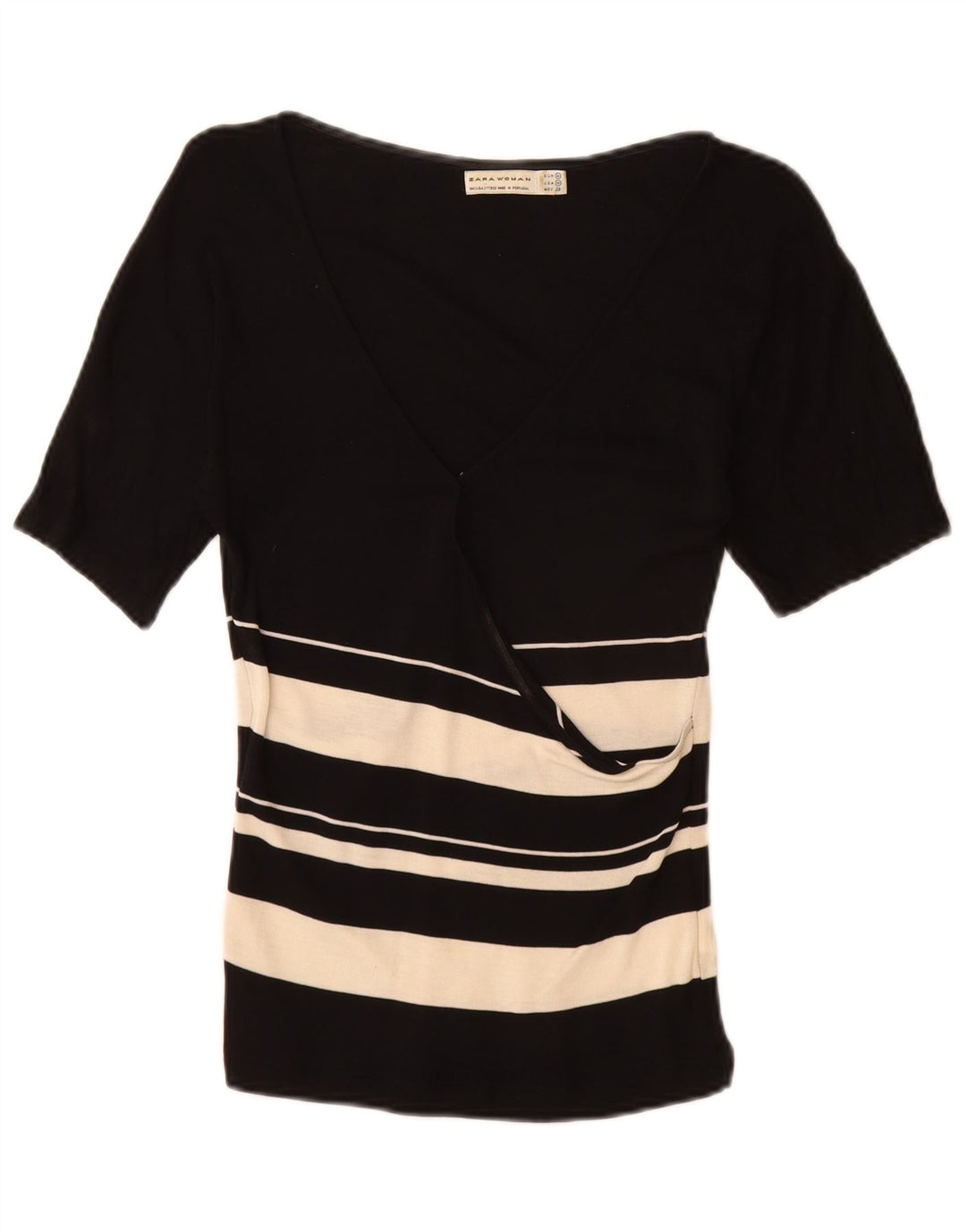 Bluză pentru femei Zara UK 12 Medium Black Colorblock Lyocell