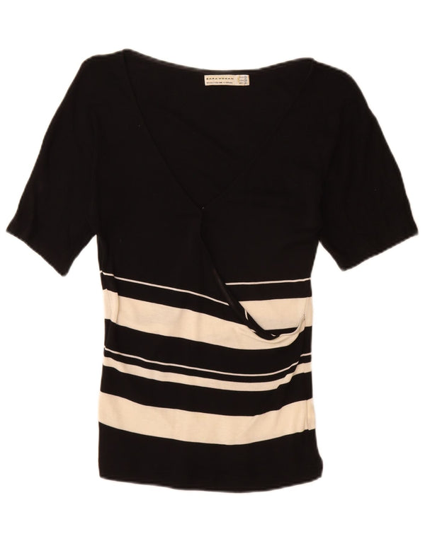 Bluză pentru femei Zara UK 12 Medium Black Colorblock Lyocell