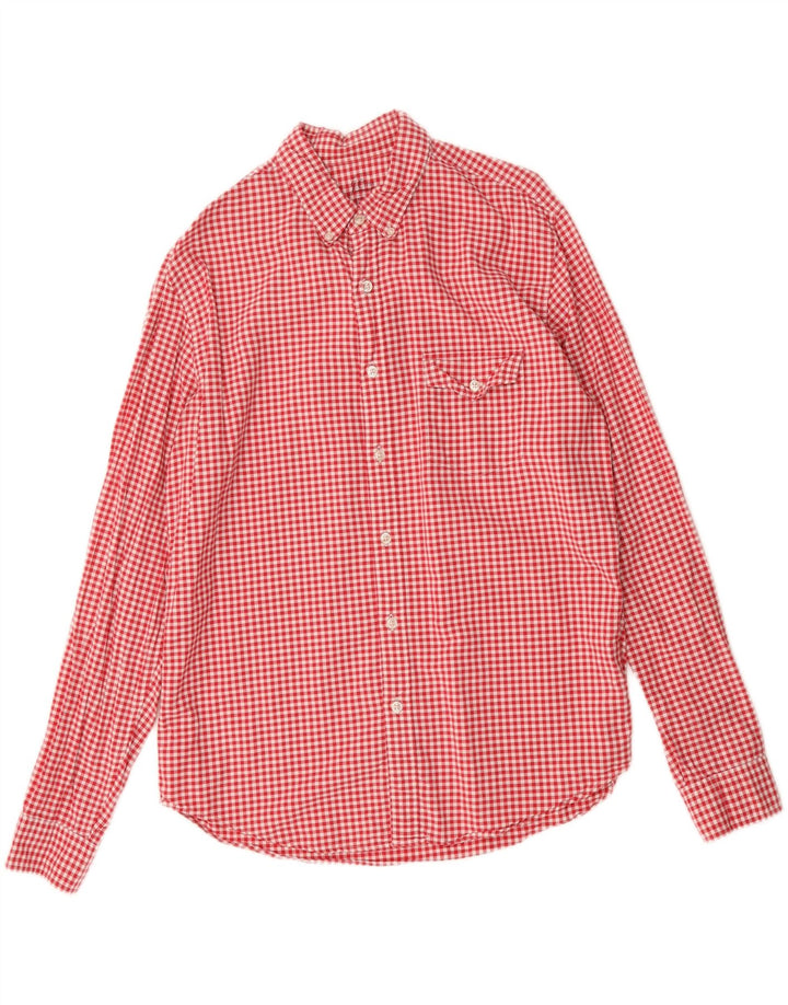 J. CREW Mens Slim Shirt Large Red Gingham Vintage J. Crew and Second-Hand J. Crew from Messina Hembry 