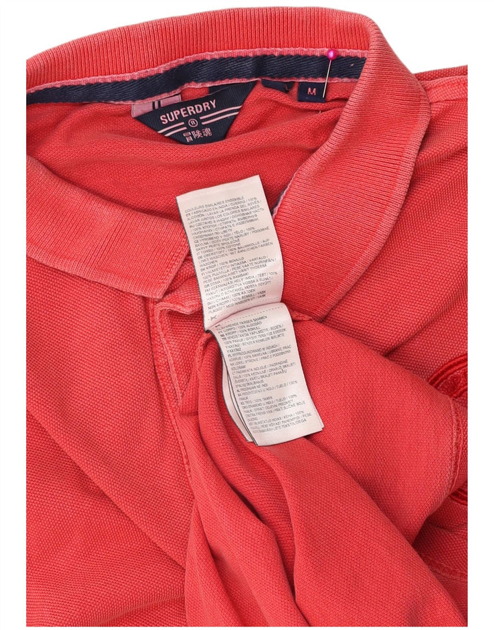 Tricou polo pentru bărbați Superdry, bumbac roșu mediu