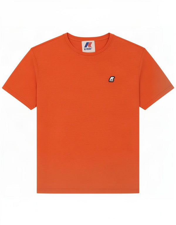 K-Way Mens T-Shirt Top Medium Orange Cotton
