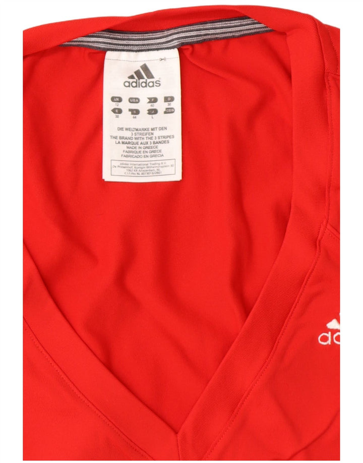 ADIDAS Crop Vest Top pentru femei UK 12 Poliester roșu mediu