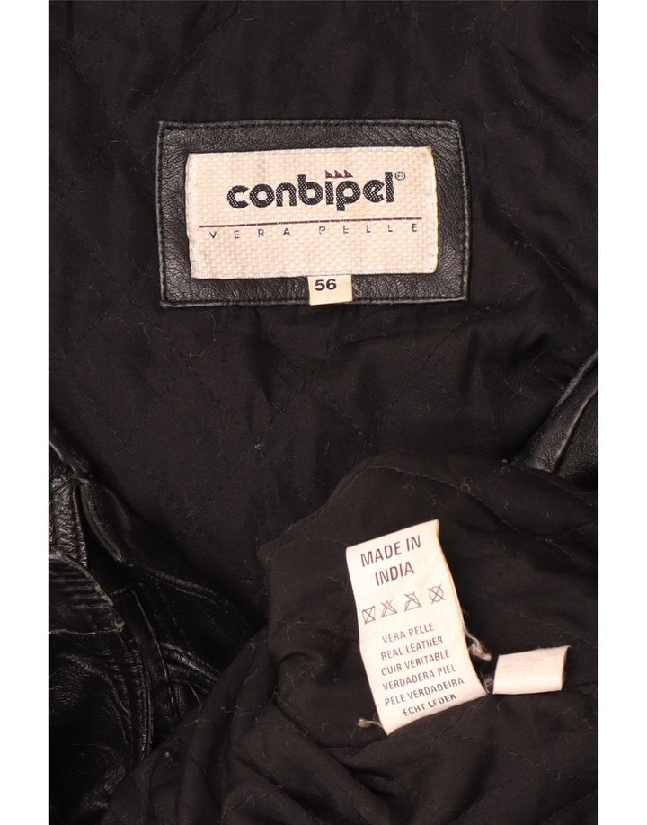 Jachetă din piele pentru bărbați Conbipel, cu glugă, IT 56 2XL, neagră